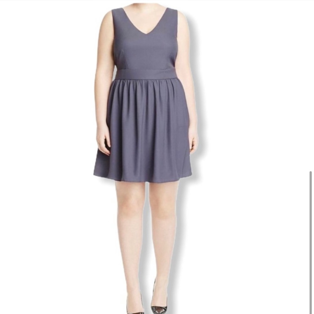 Blue Tie Waist Dress Sz 22